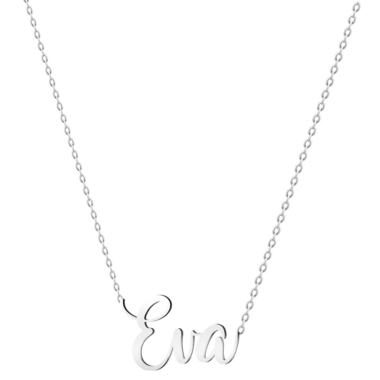 various Collar Nombre Acero Inoxidable-Colgante Nombre Personalizado Plateado para Collar Mujer-Regalos Personalizados para Mujer Madres Niña Parejas, Mejor Amiga
