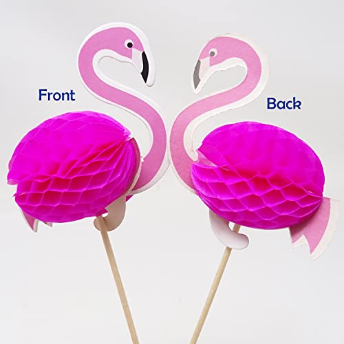 Honbay 50Pcs 3D Lifelike Flamingo Dessert Muffin Cake Cupcake Toppers Picks Cute Tropical Themed Cake Decoration For Themed Party, Baby Shower, Wedding Or Birthday Party Decoration,Etc #TOP6