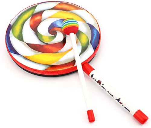 Foraineam 2 Pieces 8 Inch Lollipop Drum with Drum Beater Lollipop Hand Drum Musical Educational Percussion Instrument 5 41LeNiPiAYL. AC