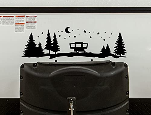 Moon Stars Vinyl Decal Trees Forest Scenery