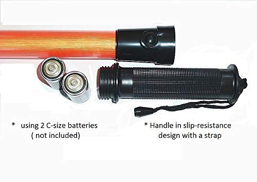 Diskpro, 15.5 Inch Traffic Baton Light In 8 Red Led With 2 Flashing Modes, 2 C-Size Batteries Required. Good For Parking And Dog Walkers Safety. #TOP6
