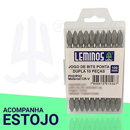 Kit Ponteira Parafusadeira Ph2 10 Bit Ponta Dupla Magnético