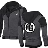 DUAN Herren Hoodies Pullover Teenage Mutant Ninja Turtles-Druck Kapuzenjacke mit Doppelreißverschluss Langärmliger Mantel mit Nähten,Dark Gray,L