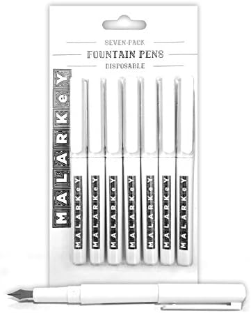 MALARKeY Disposable Fountain Pens, Fine Nib (7-pack set)