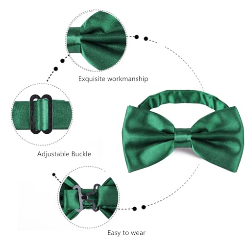 Image of Alizeal Mens Multicolored Silk Solid Cummerbund Bow Tie Set | with Cummerbund Pocket Square Pre-tied Adjustable for Mens Gift