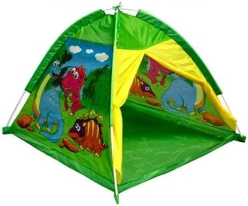 Kids Pop-Up Play Tent, Dinosaur Theme, Green and Yellow, Indoor and Outdoor Use