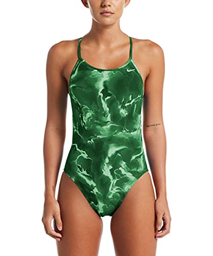Nike Women's Hydrastrong Lightning Modern Cut-Out One Piece, Court Green - 24