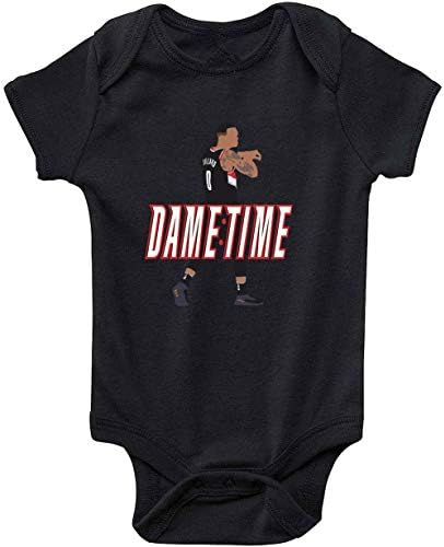 Shedd Shirts Black Portland Lillard It's Dame Time Baby 1 Piece