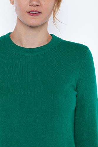 Image of JENNIE LIU Women's 100% Pure Cashmere Crew Neck Sweater, Tight Knit Cozy Soft Hand Washable Long Sleeve Pullover
