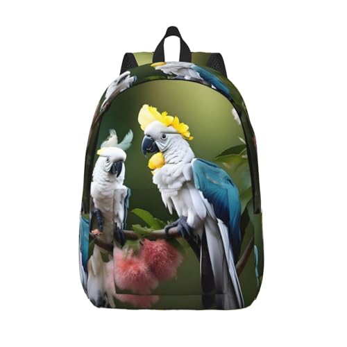 EdWal Bonita mochila de viaje con estampado floral de cacatúa, para hombres y mujeres, mochila universitaria, bolsa de ordenador para viajes, Negro , S