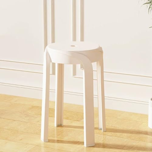 Juego de 6 taburetes de plástico apilables portátiles de 18 pulgadas de alto, flexibles, sin respaldo, para hogar, oficina, escuela, bar, uso en interiores y exteriores