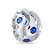 Bling Jewelry Simulated Sapphire CZ 925 Sterling Silver Bead Fits Pandora
