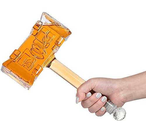 ALYVKJJ 400 Ml Wasserflasche Sports Hammer Für Große Kapazität Wasserflasche Glas Weindekanter Transparentes Design Einzigartiges Kristallglas Bar Liefert Geschenk Für Ehemann Und Vater Cover