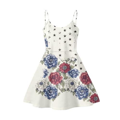 Image of Cozeyat Women Girls Summer Sleeveless Dress Casual Swing Beach Cover Up Knee Length Dresses,Large Size XS-4XL