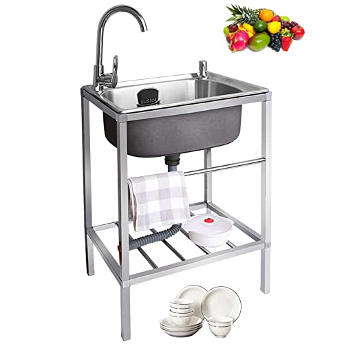 Fregadero utilitario de 55cm para garaje que elimina la grasa difícil con agua caliente