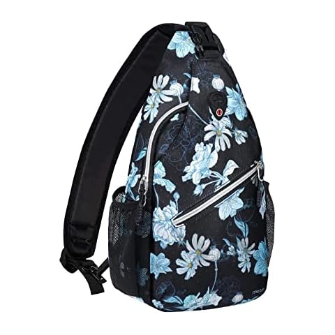 MOSISO Sling Backpack, Multipurpose Travel Hiking Daypack Rope Crossbody Shoulder Bag, Polianthes Cover