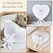 Imagen de EFUTURETIME 48 Pcs Abanicos Blanco Boda en Forma de Corazón