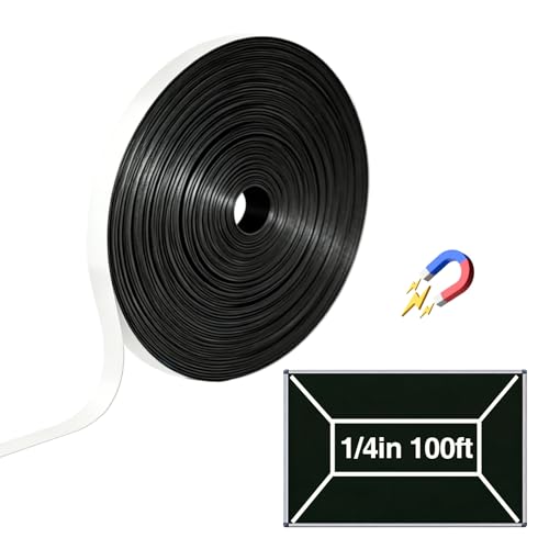 CHUNNIAO White Magnetic Tape for Classroom Chalkboard,Fine Line Magnet,Thin Highlighter Tape 1/4