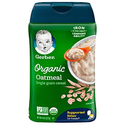 Gerber Baby Cereal, Organic Oatmeal, 8 Oz Cover
