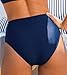 CUPSHE Womens Swimsuit Bikini Bottom Ruched Fashion High Waisted Bathing Suit Wrap Front Modern Swimwear, S Navy