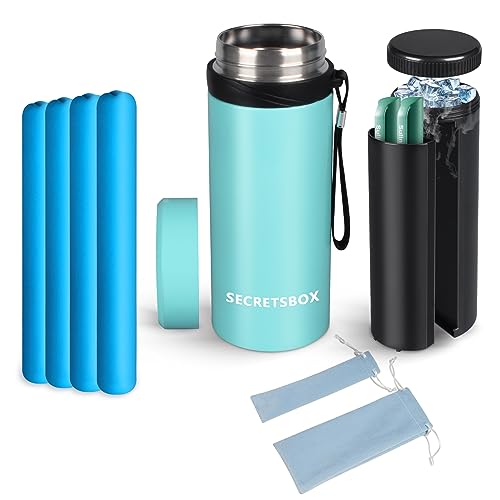 Image of 42H 1-8 Insulin Pens Cooler Travel Case Portable Medicine Travel Cooler TSA Approved, Big Diabetic Medication EpiPen Carry Case with 4 Biogel, Greenish Blue