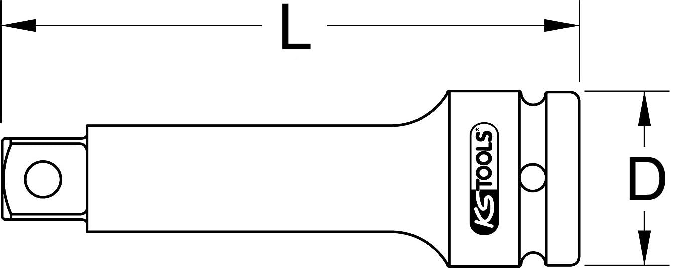 KS Tools 515.1807 Prolunga per Avvitatori ad Impulsi, 300 mm, 1"