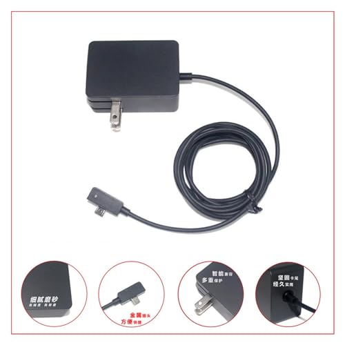 Cargador 5.2V 2.5A 13W compatible con Surface 3 modelos 1624 y 1645 3