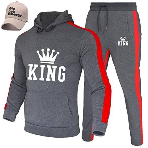 Survêtement homme 2 pièces gris en taille M avec ensemble sweat à capuche sport