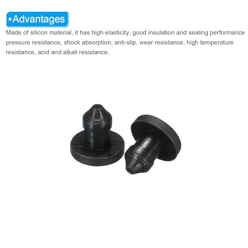 Image of MECCANIXITY Silicone Snap in Locking Hole Plugs Rubber Panel Seal Cover Flush Type Panel Round for Kitchen Rubber Bulkheads Waterproof Sealing Plugs 4mm /0.16 Inch Diameter Black,Pack of 20