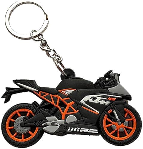 Image of Techpro Rubber Double Sided Ktm Duke 125 Rc Keychain /Keyring, Blue