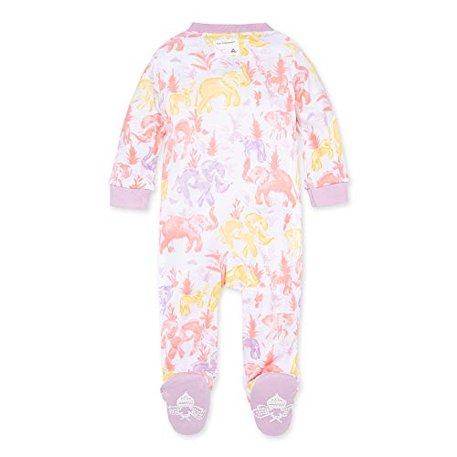 Image of Burt's Bees Baby unisex-baby Sleep & Play, Organic One-piece Romper-jumpsuit Pj, Zip Front Footed Pajama