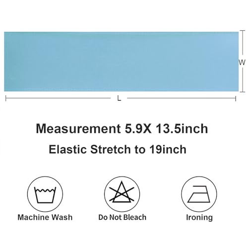 Gankar Baby Blue Chair Sashes 100 Pack, Light Blue Spandex Chair Sashes for Wedding Party Birthday Folding Chair Covers Decor