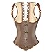 wsxcfyjh Bustier Korsett Damen Mädchen Frauen Bustiers Korsetts Lace Up Ohne Knochen Unterbrust Korsett Tops Punk Gothic Bustier Vintage Taille Mieder Weste 5XL Braun