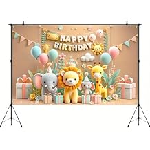 BlissYard Happy Birthday Backdrop 71x43 Inch Cartoon Dinosaur Birthday Party Banner Safari Jungle Dino Photography Background Kids Boys Birthday Party Banner Decorations Supplies Photo Booth Props