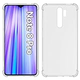 USTIYA Case for Xiaomi Mi Redmi Note 8 Pro Clear Crystal TPU Four Corners Bumper Protect Camera Protective Cover Transparent Soft Phone Case
