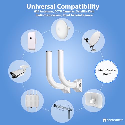 Image of Universal Antenna Mount UB-AM Compatible for WiFi Extenders Wireless Bridge Mount Bracket 2-Pack Pole & Wall Mount for Outdoor CPE, Access Point, Point-to-Point Bridge Antenna - Mounting Arm