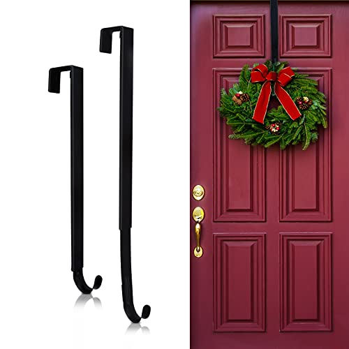 Lishang Ajustable Colgador Corona Negro Colgador Navidad Puerta Gancho de Guirnalda Perchas Puerta Metal Gancho Decoración Fiestas Puerta Oficina Exhibición Interior Exterior Navideñas Regalo (Negro) Cover