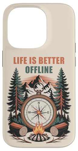 Life is Better Offline ? Camping & Hiking Outdoors Nature �X�}�z�P�[�X iPhone 14 Pro �p