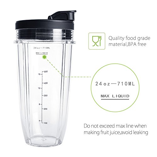 24OZ-Replacemant-Blender-Cup-for-Ninja-2Packs-Nutri-Ninja-Replacement-Cups-With-Sip-Seal-Lids-FIT-FOR-Nutri-Ninja-Auto-IQ-Series-Blenders-BL480-BL482-BL642-BL682-BL450-BN401-BN751-BN801-SS151-SS401 24OZ Replacemant Blender Cup for Ninja 2Packs Nutri Ninja Replacement Cups With Sip Seal Lids FIT FOR Nutri Ninja Auto IQ Series Blenders BL480 BL482 BL642 BL682 BL450 BN401 BN751 BN801 SS151 SS401