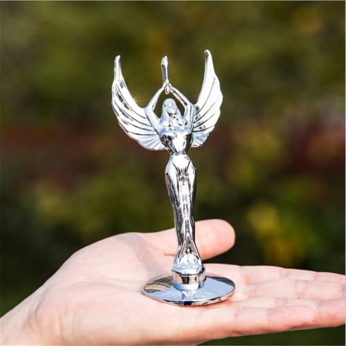 Image of Goddess Hood Ornaments for Cars Angel Logo Car Front Bonnet Stand Cars Metal Stickers Universal 3D Emblem Badge Auto Sticker Symbol Ornament for Trucks Vehicle (Goddess Chrome)