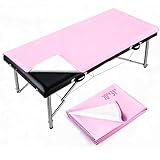 ASTONFOG 70 * 32 Inch Lash Bed Cover, PU Leather Massage Table Bed Cover, Waterproof Wax Table Cover Non-Sticky Sugaring and Waxing Pad for Grafting Eyelash Beds Massage Tables, SPA, Beauty (Pink)
