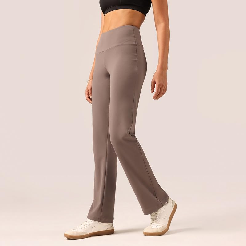 Image of BlissClub Women's Ultimate Straight Pants - Lite, High Waist Formal Trousers with Wide Waistband, Tall (for Women Above 5'5 ft)