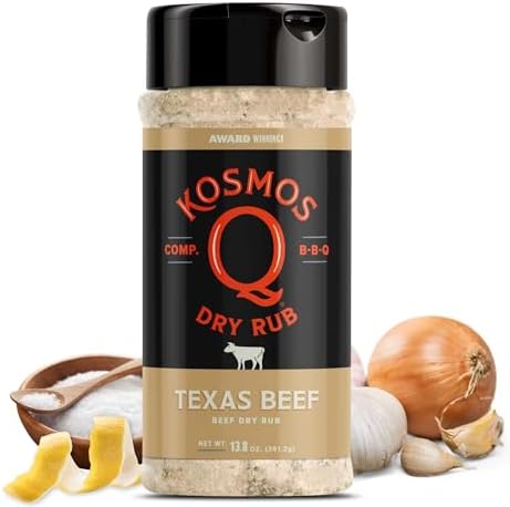Kosmos Q Texas Beef BBQ Dry Rub, Steak Seasoning, 16 Oz