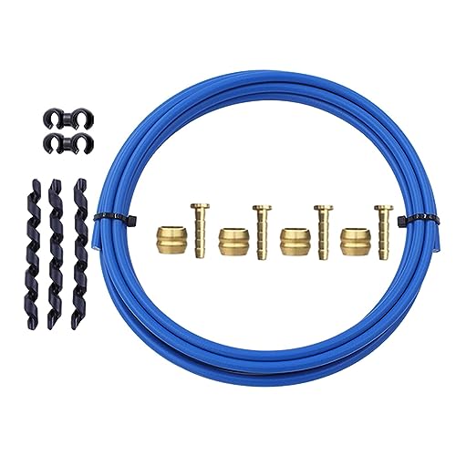 Bike Hydraulic Disc Brake, Hose Kit, Tube Pipe Housing Set, Compression Bushing, Olive Insert, Bicycle, Brake Hose, and Brass, Connection Insert Kit, Blue