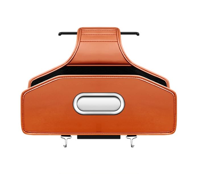 Organizzatore Sedile Auto per Peugeot 308 SW III Wagon Active Pack/308SW GT 2023-2025, Tasca Portaoggetti Schienale Porta Fazzoletti Portabicchieri Ganci Pelle PU,Orange