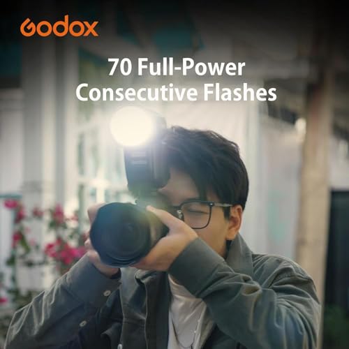 GODOX Flash V100 S GODOX para Sony: obturador global, control de pantalla táctil, flash de cámara TTL de 100 W GODOXV1 para Sony, 70 flashes consecutivos de potencia completa, flash de cámara para - imagen 6