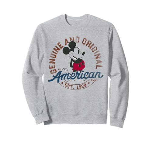 Sweat de qualité Mickey Mouse 1928 Disney avec finitions soignées et coton premium