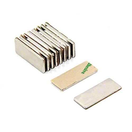 Adhesive N42 Neodymium Magnet for Arts, Crafts, Model Making, DIY, Hobbies, Office, and Home - 25mm x 10mm x 1.5mm thick - 2.2kg Pull - North - Pack of 10