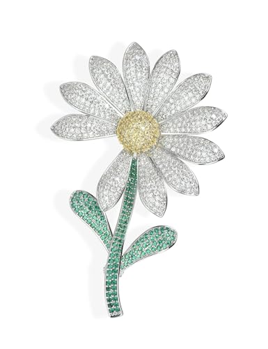Image of Daisy Boutonniere Flower Lapel Pin Brooch Breastpin Sunflower Tie Pins Tie Tack Pins for Women Hat Jacket Suit