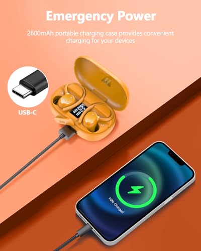 Image of Wireless Earbuds 128hrs Bluetooth 5.3 Headphone Sport, 2026 Bluetooth Earbuds Stereo Deep Bass Over Ear Bud with Earhooks, ENC Noise Cancelling Mic, IPX7 Waterproof Earphone for Workout /Running